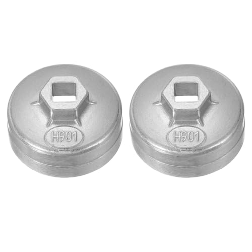 HARFINGTON 2pcs Oil Filter Cap 14 Flute 71x39x65mm (WxHxID) 1/2" Square Cup - size: 14 Flute 71 x 39 x 65mm
