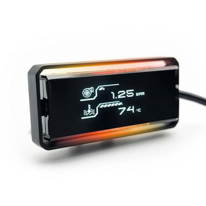 Shadow OBD2 Display D-Meter 2 Plus - Minimalist & Futuristic Multi-Functional Gauge with RGB Accent Light, Sleek Black Frame, DTC Scan & Clear, High-Tech Design for 12V/48V Cars