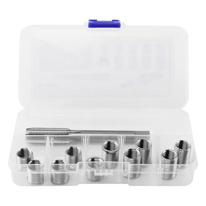 M10x1.0 Spark Plug Thread Repair Kit, 11‑Piece Tap & Inserts Set - color: silver