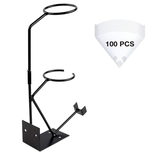 YUZES Gravity Feed Spray Gun Holder, 100 Paint Strainers, Bench/Wall Mount