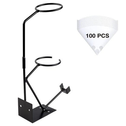 YUZES Gravity Feed Spray Gun Holder, 100 Paint Strainers, Bench/Wall Mount