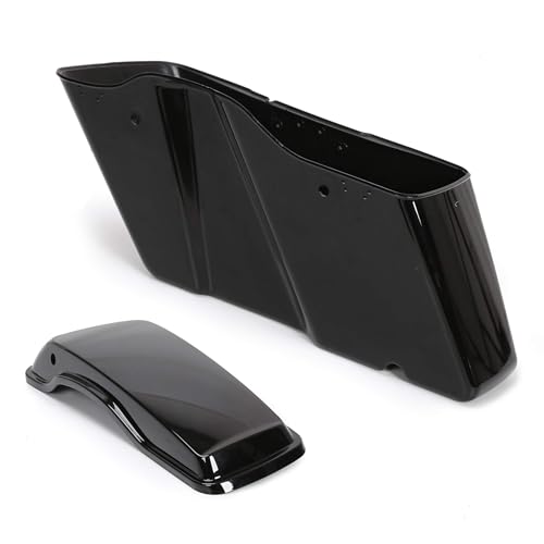 ECOTRIC Pained Hard Saddlebags Saddle Bags Compatible with Davidson - color: Black, size: Style2