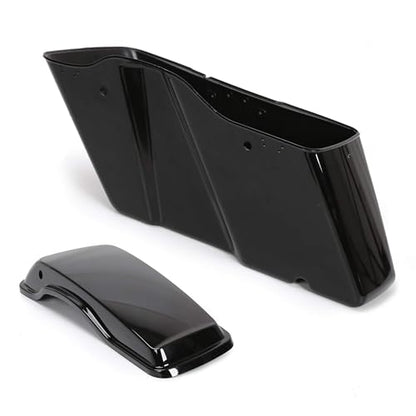 ECOTRIC Pained Hard Saddlebags Saddle Bags Compatible with Davidson - color: Black, size: Style2