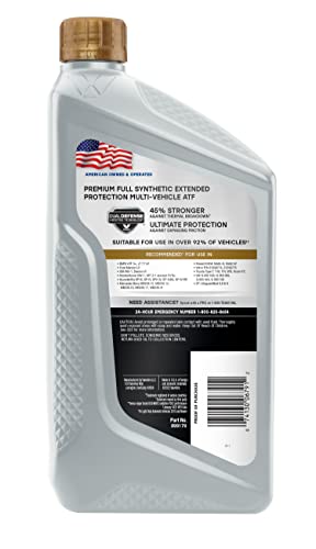 Valvoline Extended Protection Full Synthetic Automatic Transmission Fluid ATF 1 QT, Case of 6 - size: 1 QT, Case of 6