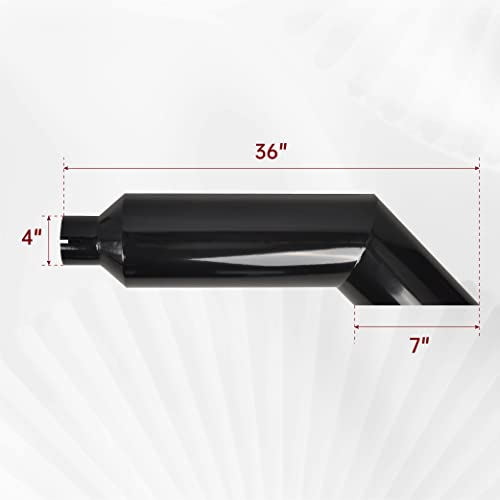 4 Inch Inlet 7 Inch Outlet Gloss Black Stainless Steel Miter Angle Cut Diesel Smoker Exhaust Stack Tip Diesel Exhaust Tip(Stack Smokers 4" ID Inlet 36" Long) - size: 4‘’Inlet 7‘’Outlet-Black