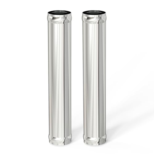 GASHER 2Pcs 12"(300MM) Straight Aluminum Alloy Tube Intercooler Pipe Air Intake Tube 4"OD with Bead Roll - color: straight（bead roll）, size: 4"OD (2 PCS) 12"
