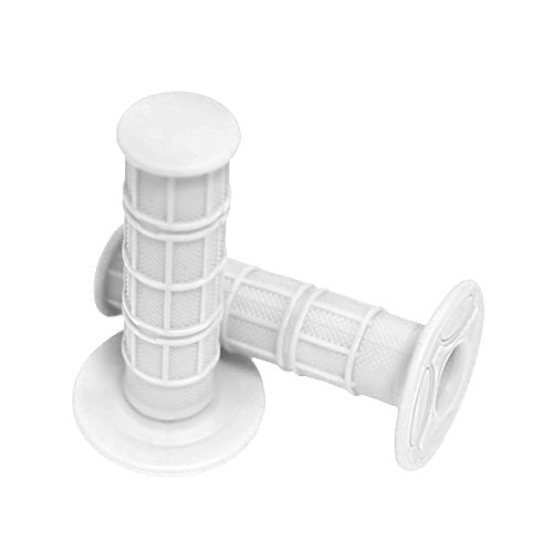 7/8" Motorcycle Hand Grips Dirt Bike Motocross Gel Handlebar 2PC - color: White