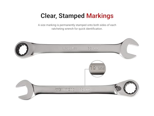TEKTON Reversible Ratcheting Combination Wrench Set, 19-Piece | WRC94403 - size: 19-Piece (6-24 mm), style: Pouch