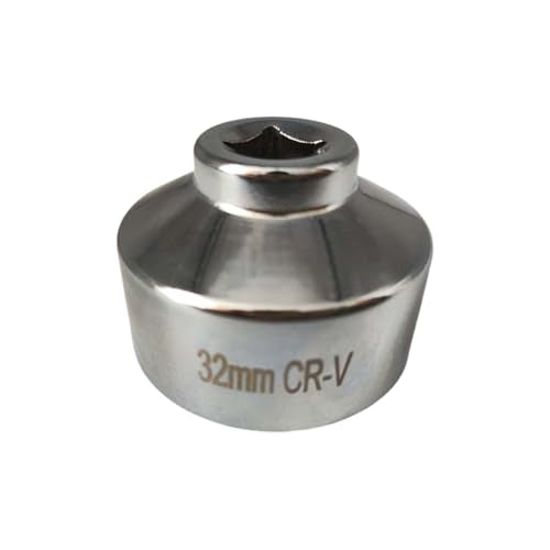 BDZMC 32mm Oil Filter Wrench, 3/8" Drive Socket Wrench, 6 Point Oil Filter Removal Tool, Chrome Vanadium Steel Wrenches for Most Cars (32 mm) - size: 32 mm