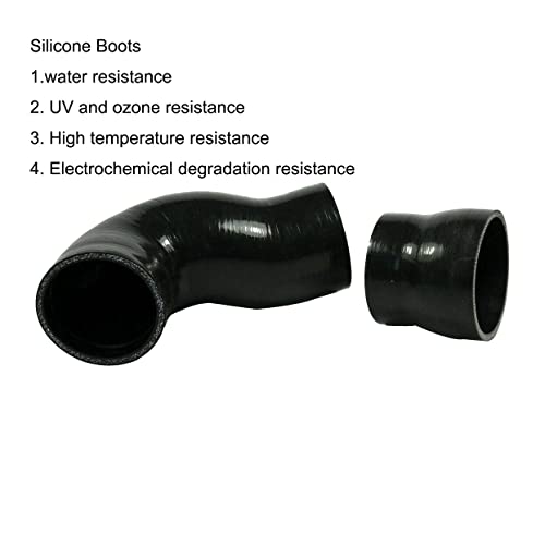 MOCW 3.5" Cold Side Intercooler Pipe Kit & Boot Upgrade Kit Compatible with 2011-2016 Ford 6.7L Powerstroke Diesel F-250 F-350 F-450, Silver