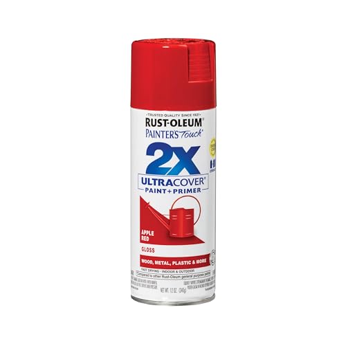 Rust-Oleum Painter's Touch 2X Ultra Cover Spray Paint, Gloss Apple Red - color: Gloss Apple Red, size: 12 Ounce (Pack of 1)