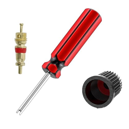 5 Pcs Valve Core Removal Tool,Spool Removal and Installation Tool, 5Valve Stem Core/Spool, 5Stem Caps fit for Most Automotive Car Motorcycle Truck Bike Tire (15)