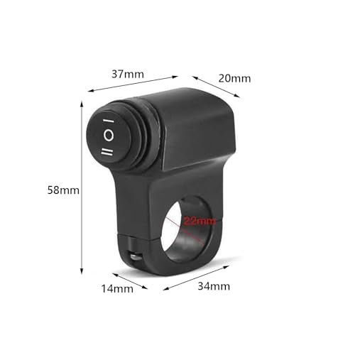 2PCS Motorcycle Handlebar Switch 12V ON-Off-ON Light Toggle Switches Waterproof Aluminum Alloy ATV Compatible with Motorcycle ATV UTV Scooters 7/8" Handlebars (22mm) - size: ON-Off-ON