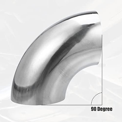 X AUTOHAUX 2pcs OD 4 Inch 90 Degree Mandrel Bend Elbow SS304 Stainless Steel Bend Tube Exhaust Elbow Pipe for Car Modified Exhaust System 4" Piping Silver Tone - size: 4"
