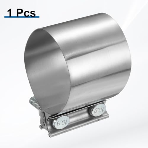 HARFINGTON Exhaust Clamp 3.46" Stainless Steel Lap Joint Band Clamp Exhaust Pipes Connection with M10x55.5 Screws for Car Muffler Elbow Pipes - size: 3.46 inch