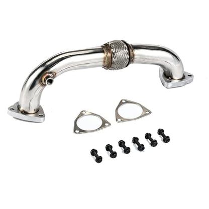 Stainless Steel Exhaust Pipes for Ford 2008-2010 F-250 F-350 F-450 F-550 SuperDuty 6.4L Powerstroke Diesel - size: for 2008-2010 F250 F350 F450 F550