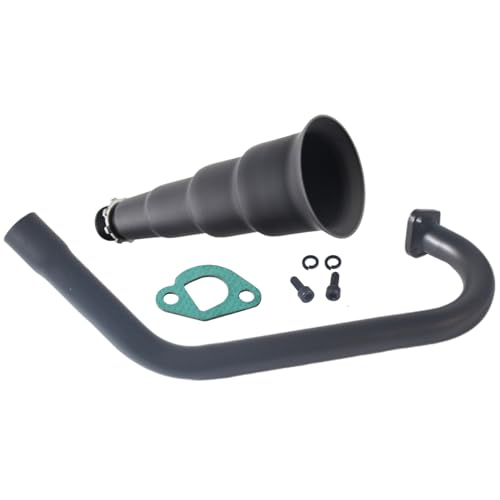 Upgraded 4 Stage Exhaust Header Pipe,For Predator 212cc 196cc Engine Black - color: 3-bend Black, size: Exhaust tip 2
