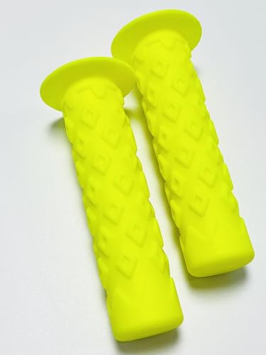 Bike Grips Bicycle Handlebar End Grips Replacement Handle Bar Grips Non-Slip Soft Rubber Protector for Mountain Bike Tricycle Wheel Chair - color: YELLOW
