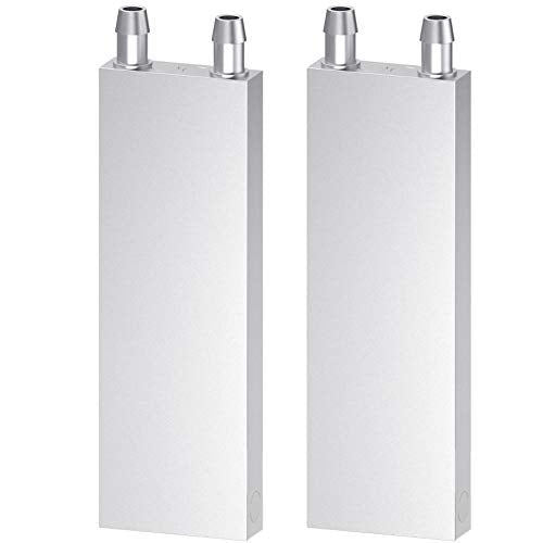 Aluminum Water Cooling Block, Liquid Water Cooler Heat Sink System for PC Computer CPU Graphics Radiator Heatsink Endothermic Head Silver 2pcs(40mm x 120mm x 12mm) - size: 120mm