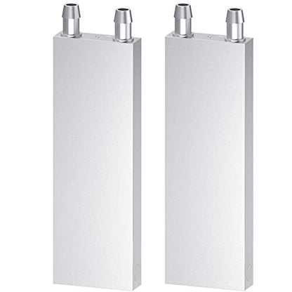 Aluminum Water Cooling Block, Liquid Water Cooler Heat Sink System for PC Computer CPU Graphics Radiator Heatsink Endothermic Head Silver 2pcs(40mm x 120mm x 12mm) - size: 120mm