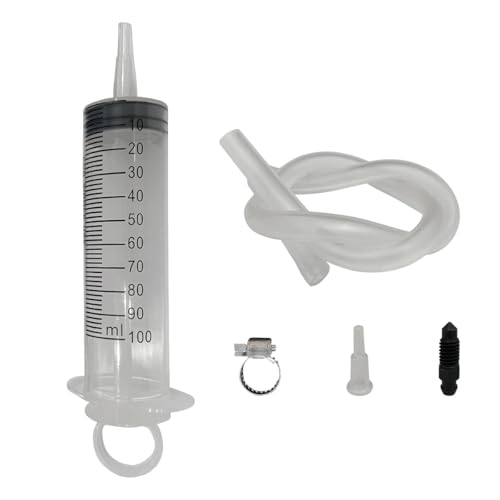 LAINLOY Brake Bleed Kit, Hydraulic Disc Brake Clutch Bleeder Tool with 100ML Syringe 50cm Hose, Universal Oil Fluid Extractor for Motor Scooters Quads Car Brake System Repair Maintenance - size: 7.75 x 2.55 inches