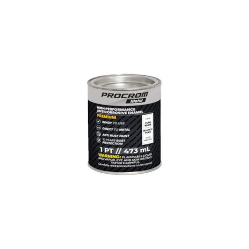 Premium Metal Paint – Gloss Pure White, Pint | Direct-to-Metal, Professional Finish, Anti-Rust Protection, Fast-Drying Indoor & Outdoor Coating - color: Pure White - Gloss, size: 16 Fl Oz (Pack of 1)