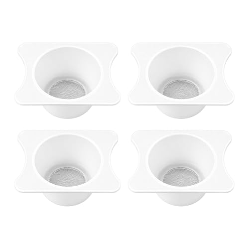 4‑Pack Airbrush Paint Cup Strainers, Durable PP Frame with Nylon Mesh Filter Screens for Model Painting & Crafts, 1.30" x 0.98" with 0.87" Hole Diameter, White