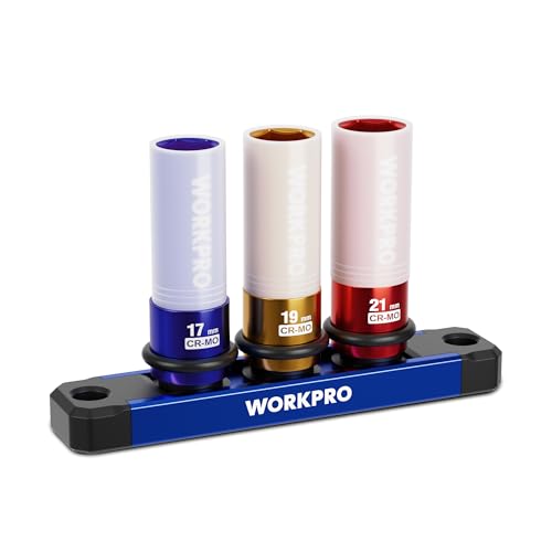 WORKPRO 1/2" Drive Lug Nut Impact Duty Socket Set - size: 1/2" DR x 3pcs (17/19/21mm)