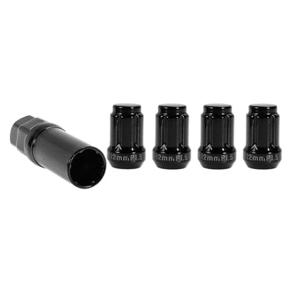 M12x1.5 Wheel Locking Nut with 1 Socket Key for Honda for Toyota Anti-Theft Tyre Tire Lock Nuts Removal Tool Black 1 Set - color: Black