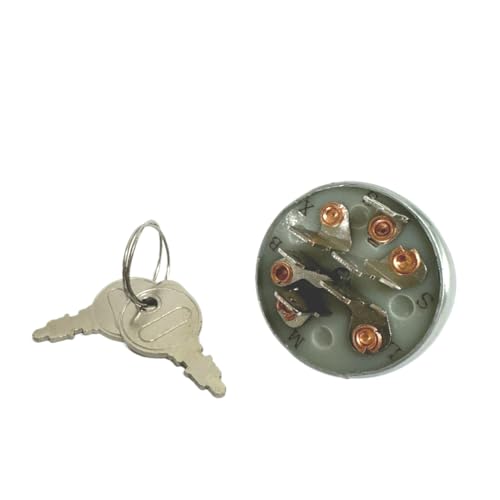 92377, 91846 Ignition Starter Switch with Keys Fits Murray 92377MA, 092377MA Lawn Mowers, Compatible w Briggs & Stratton 5411,5411H,5412K Oregon 33-392, Stens 430-161, 4 Position 6 Terminals