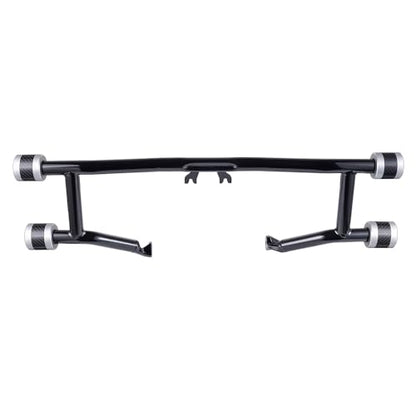Advanblack Protek Two Step Highway Peg Crash Bar with CNC Slider Fit for 2014-2025 Harley Touring Road Glide Street Glide Electra Glide – Engine Guard Performance Upgrade (Silver CNC w/Carbon Inlay) - color: Silver CNC w/ Carbon Inlay