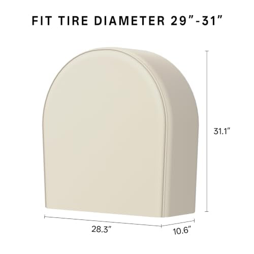 eletecpro RV Tire Covers, Fit 29-32 Inch Tire, Light Beige, 4-Pack - color: Light Beige, size: L (Fits Tire Diameters 29''-32'')
