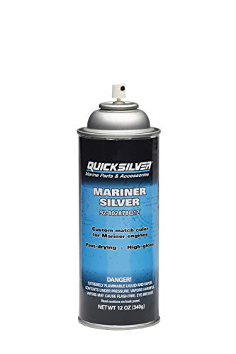 Quicksilver 802878A12 Mariner Silver Enamel Paint, 12 Oz. Spray Can - color: Mariner Silver