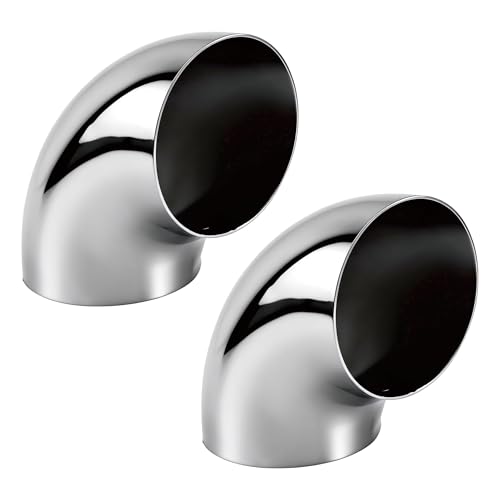2PCS Stainless Steel Elbow 4" 90° Mandrel Bend Elbow-Thickness 16GA/.065" Wall, 304 Stainless Elbow Exhaust Tubing for Car Modified Exhaust Elbow Pipe, Stair Handrail (2 Pack) - size: 4" 90° (2 Pack)