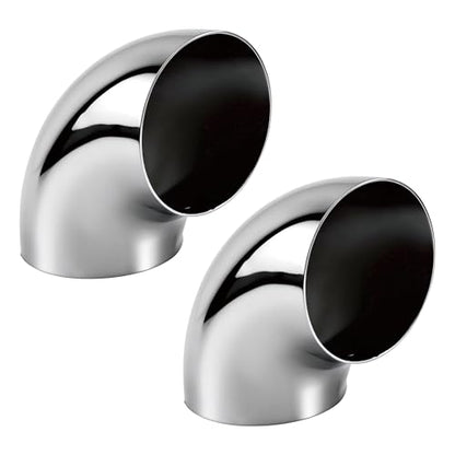 2PCS Stainless Steel Elbow 4" 90° Mandrel Bend Elbow-Thickness 16GA/.065" Wall, 304 Stainless Elbow Exhaust Tubing for Car Modified Exhaust Elbow Pipe, Stair Handrail (2 Pack) - size: 4" 90° (2 Pack)