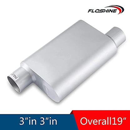 Universal Mufflers, Two Chamber 3'' offset inlet (ID) 3'' offset outlet (ID) Performance Automotive Exhaust Muffler FH43043 - size: 3"