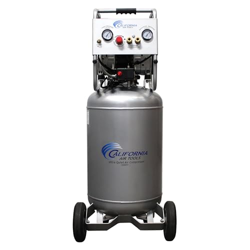 California Air Tools 20020AD 2.0 HP Ultra Quiet and Oil-Free Air Compressor with Wheels, 20 Gallon Tank Capacity, 70 dB Noise Level, Electric, Portable, with Automatic Drain Valve - style: Steel Tank, 110v w/Auto Drain