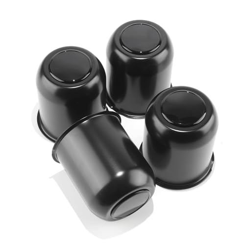 4Pcs 3.74" Stainless Trailer Wheel Center Caps, 4.33" H Matte Black - color: Matte Black, size: 3.74" Hub 4.33"H