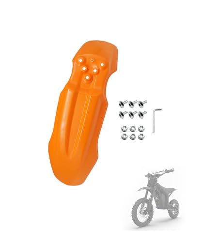 E-Bike Front Fender with Screw Kit Waterproof (Orange) - color: Orange
