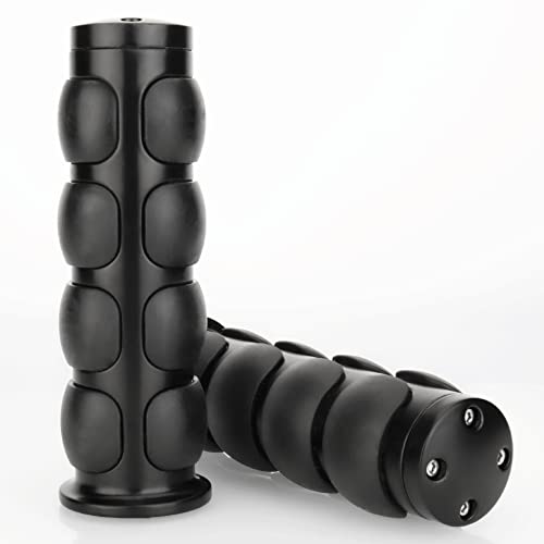 Motorcycle Hand Grips 1 Inch Handlebar Throttle Grips 25MM Chrome Black Aluminum Rubber Compatible with Harley Davidson Dyna Sportster Road King Street Glide Fat Boy Honda Shadow VTX - color: Black#1