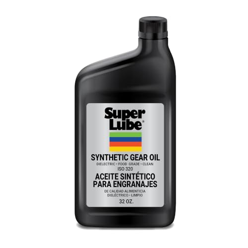 Super Lube Synthetic Gear Oil - Heavy Duty Synthetic Machinery Oil for Truck & Auto Maintenance - NSF H1 Food Grade Gear Lubricant - ISO 320 - Translucent Amber - Bottle - 1 qt (54300) - size: ISO 320 - 1 Quart
