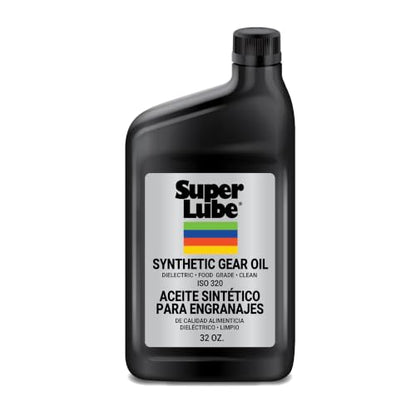Super Lube Synthetic Gear Oil - Heavy Duty Synthetic Machinery Oil for Truck & Auto Maintenance - NSF H1 Food Grade Gear Lubricant - ISO 320 - Translucent Amber - Bottle - 1 qt (54300) - size: ISO 320 - 1 Quart
