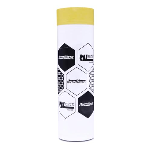 RBL 109 AutoMask 72” x 115’ Refill Roll – Pre-Taped, Lint-Free, Waterproof, Anti-Static Paint Masking Film – Heat & Solvent Resistant