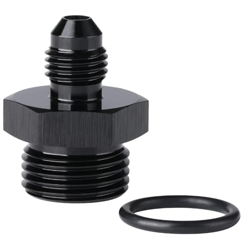 4AN Male Flare to 8AN ORB O-ring Boss Fuel Pump Rail Adapter Fitting Aluminum Black - color: Black - 1PC, size: 4AN to 8AN ORB