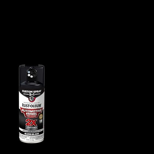 Rust-Oleum 2X Automotive Enamel 5-in-1 Spray Paint, Gloss Black - color: Gloss Black, size: 12 Ounce (Pack of 6)
