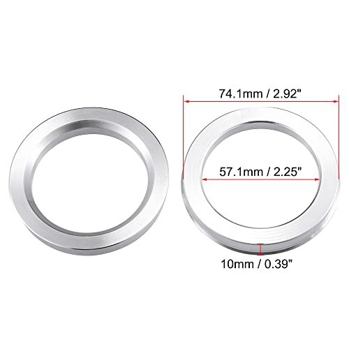 X AUTOHAUX 4pcs OD 74.1mm to ID 57.1mm Aluminum Alloy Hub Centric Rings - size: 74.1-57.1mm