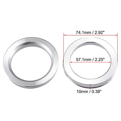 X AUTOHAUX 4pcs OD 74.1mm to ID 57.1mm Aluminum Alloy Hub Centric Rings - size: 74.1-57.1mm