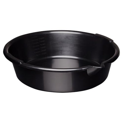 Oil Drain Pan, 7-Quart Oil Change Pan with Built-in Scale and Spout, Portable Waste Oil Catch Basin for Garage and Car Engine Maintenance, Black