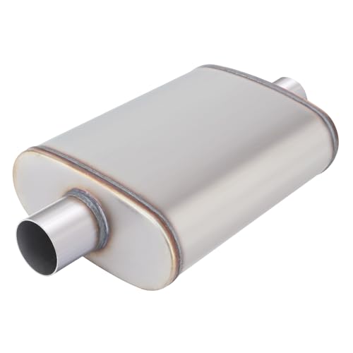 LCGP 2.25" Universal Muffler, Performance Chamber Exhaust Muffler, 2.25" Center In/Out, 20" Overall Length Straight-Through Performance with Stainless Steel Muffler for Truck, Cars(2.25''Inlet/Outlet) - color: Center In / Center Out, size: 2.25 Inch