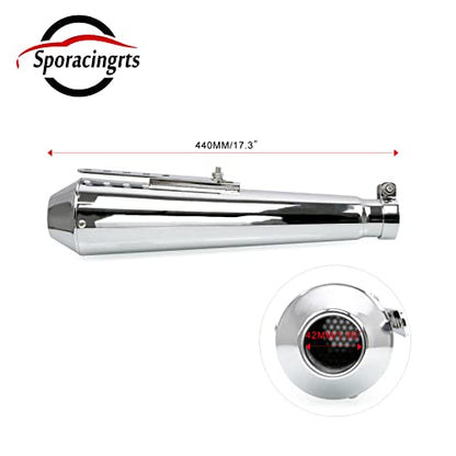 Sporacingrts Stainless Steel Motorcycle Exhaust Muffler Silver - color: Sliver